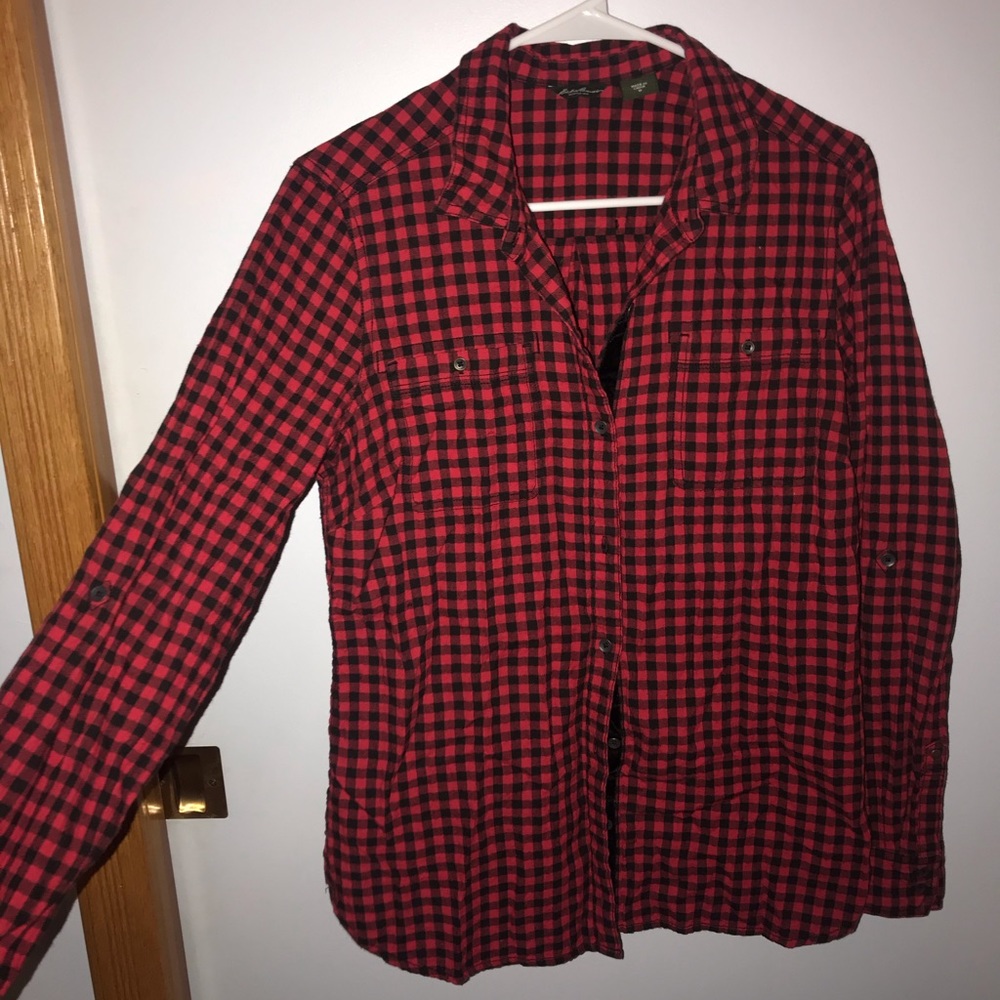 EDDIE BAUER red & black flannel